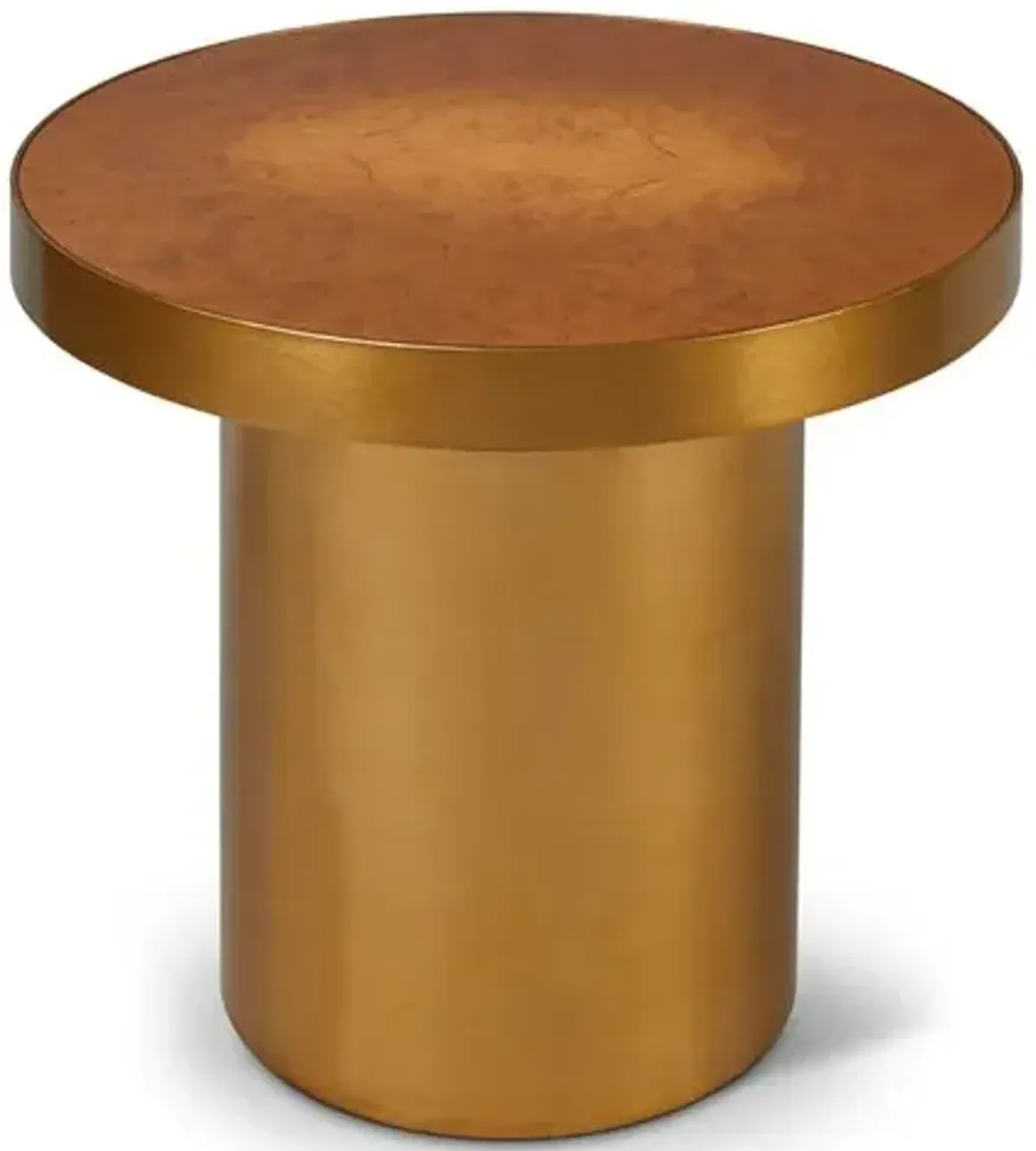 Lara Side Table - Brass - Brown