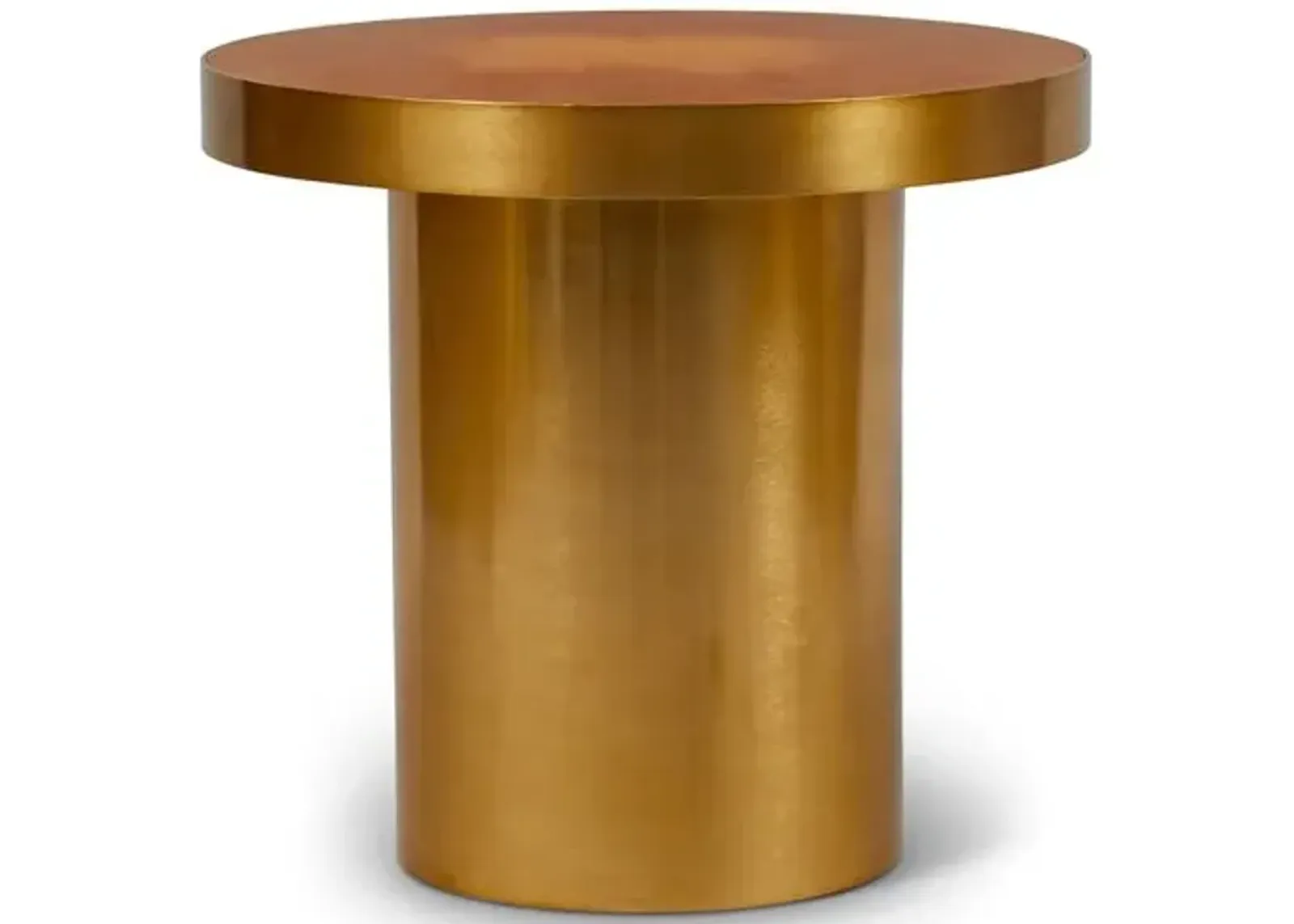 Lara Side Table - Brass - Brown