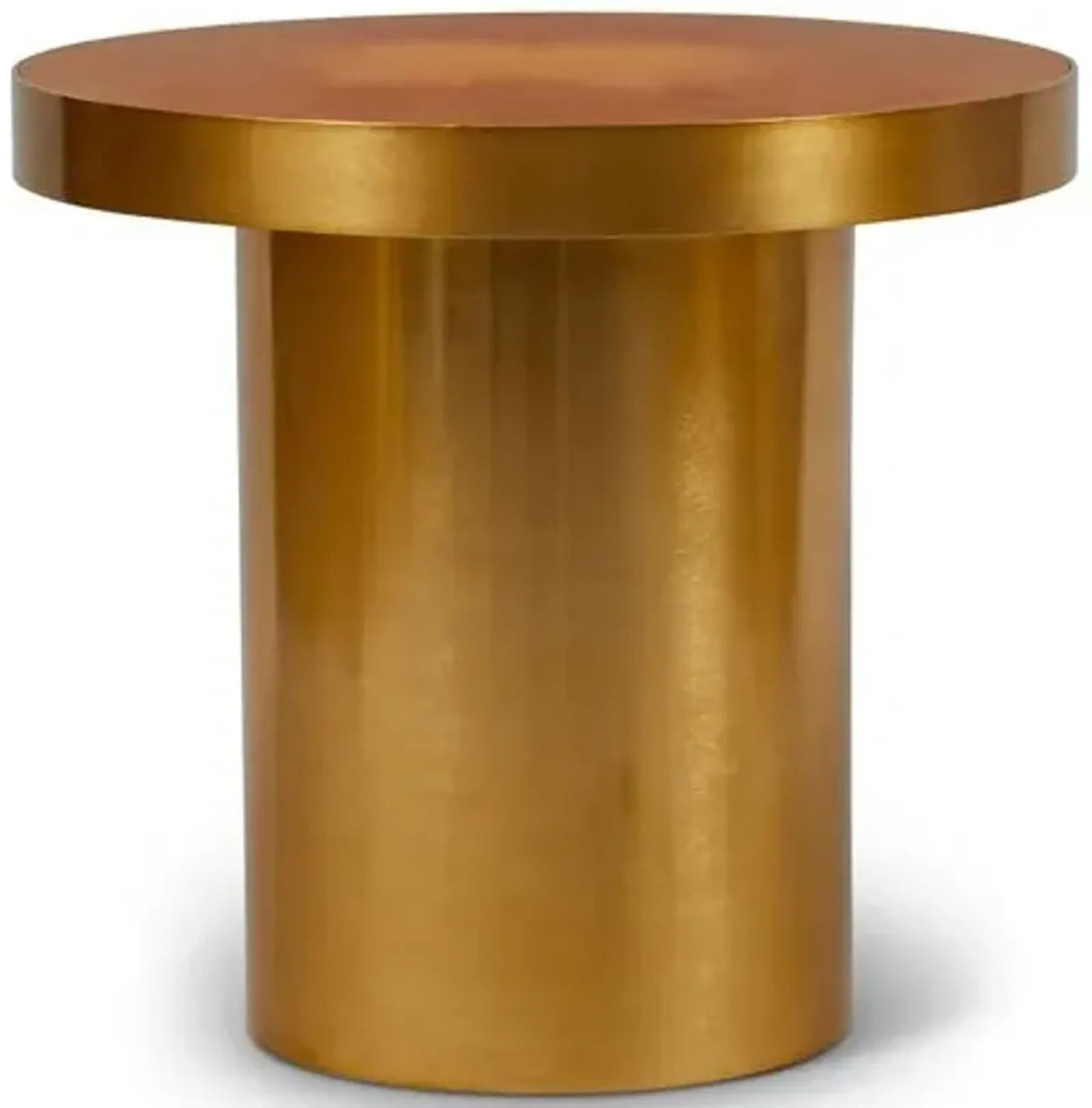 Lara Side Table - Brass - Brown