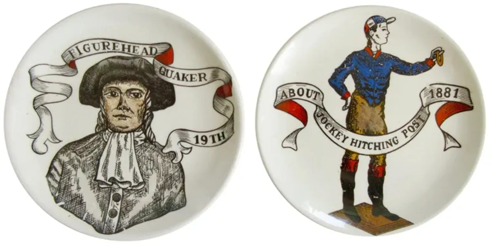 Mid-Century Fornasetti-Style Coasters - The Emporium Ltd. - White