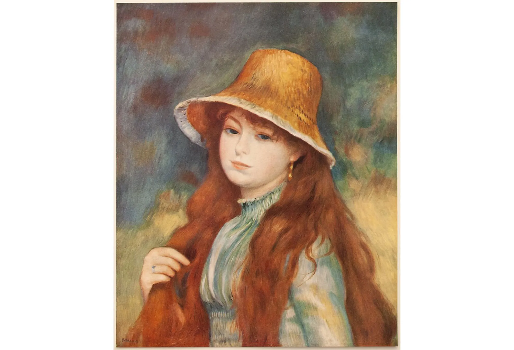 1950s Renoir - Girl with a Straw Hat - Brown