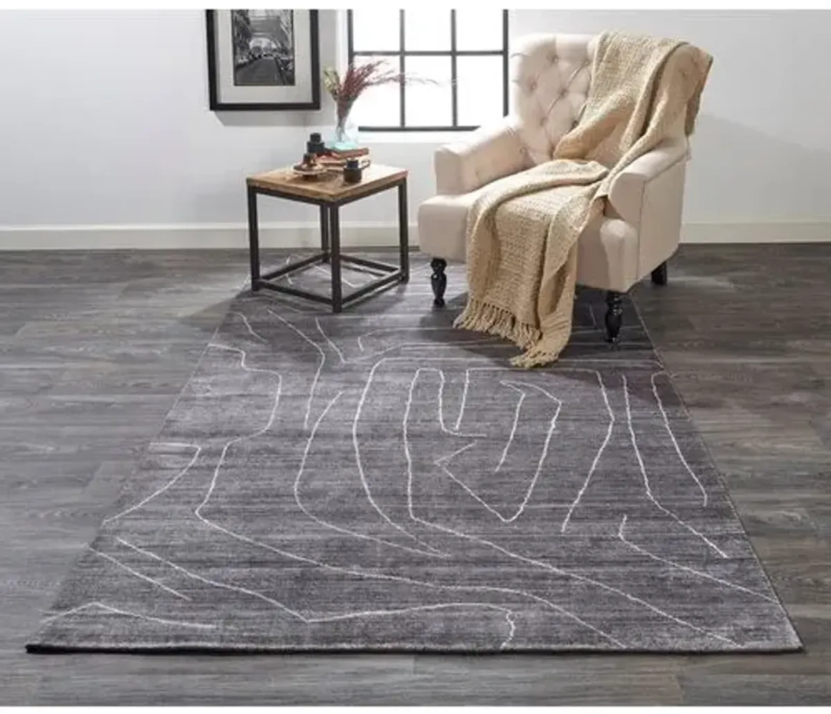 Cenric Hand-Loomed Rug - Charcoal - Gray - Gray