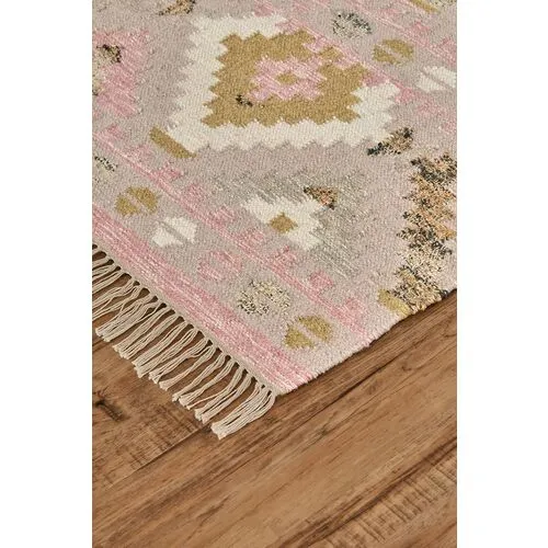 Meryl Kids' Handwoven Rug - Blush - Pink - Pink