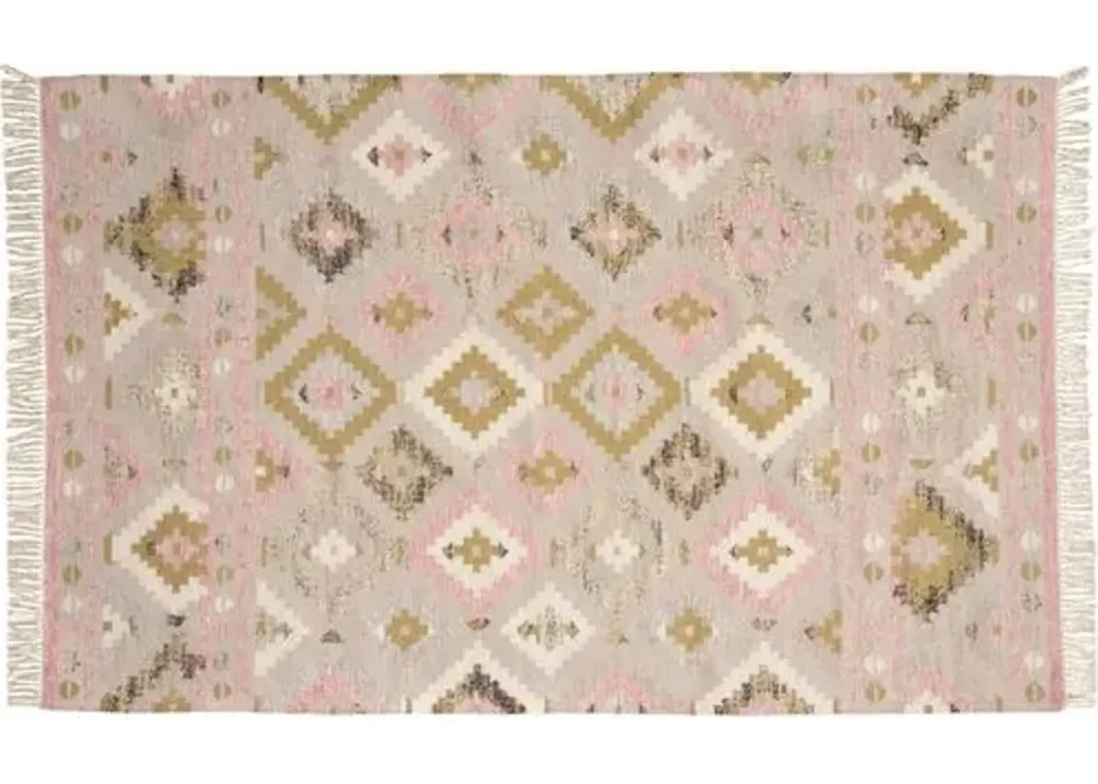 Meryl Kids' Handwoven Rug - Blush - Pink - Pink