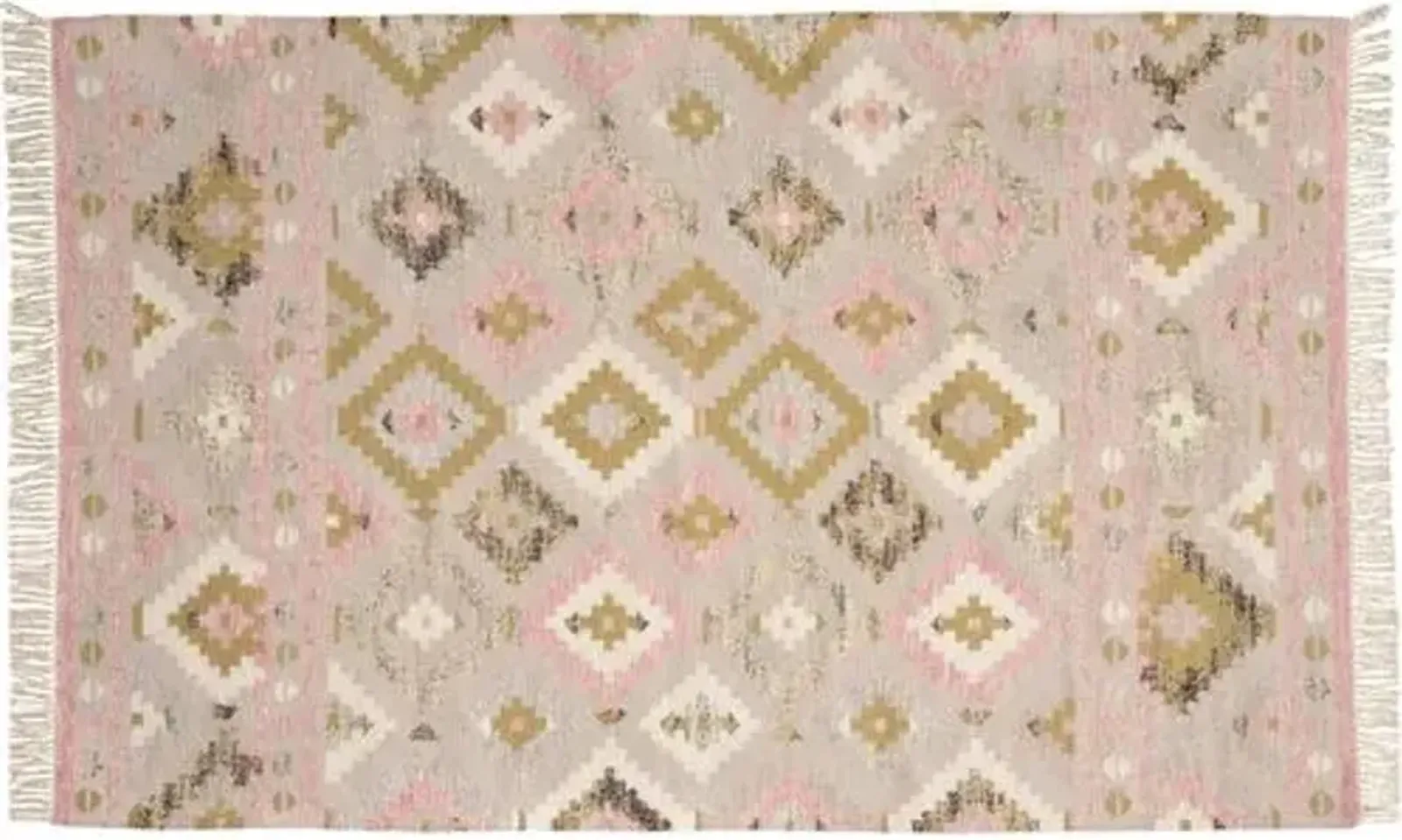 Meryl Kids' Handwoven Rug - Blush - Pink - Pink