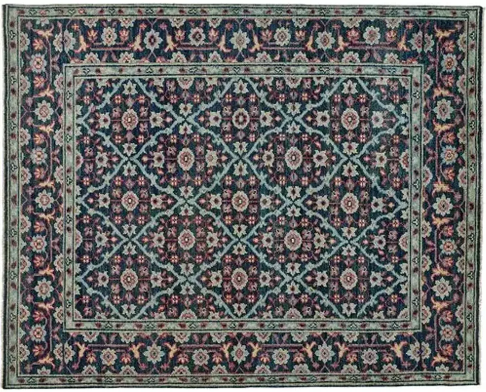 Salena Hand-Knotted Rug - Navy - Blue - Blue