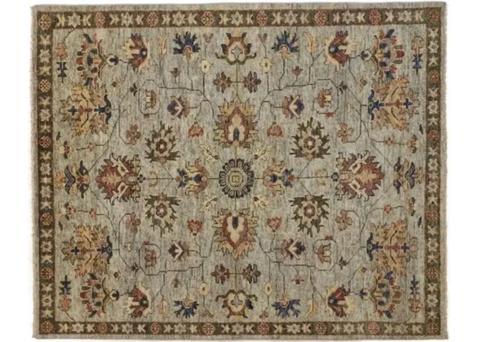 Elwira Rug - Green/Gray - Gray