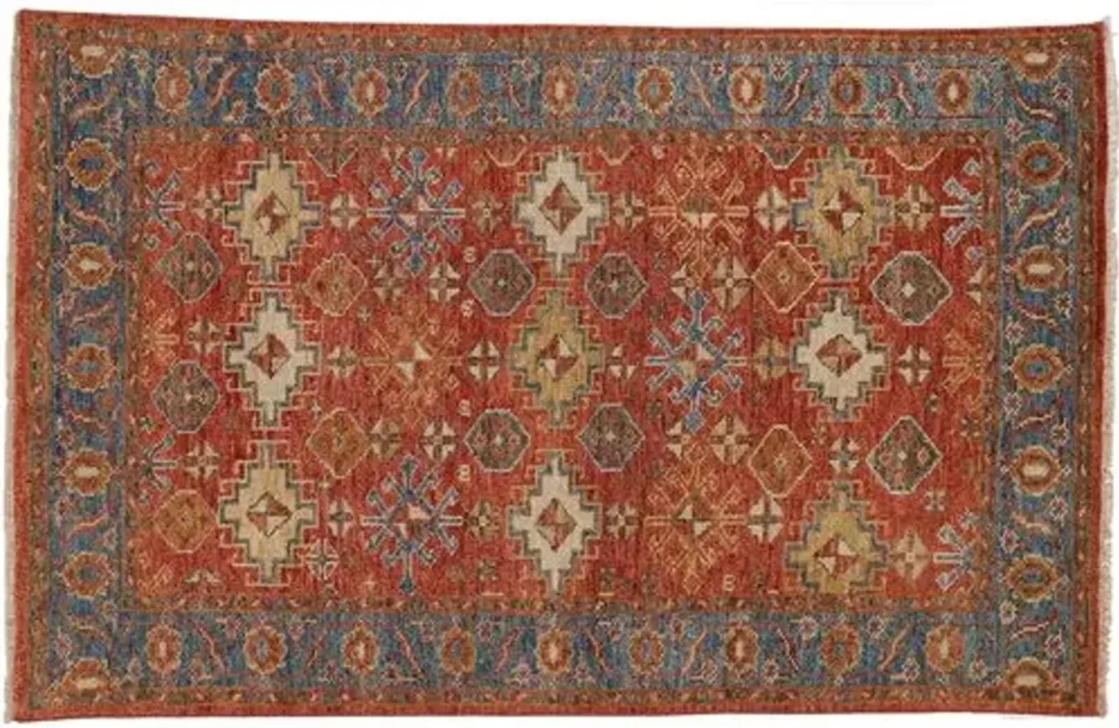 Malina Rug - Orange/Blue - Orange