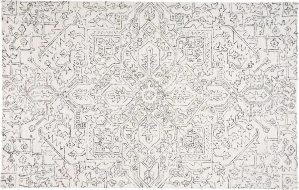 Nola Rug, Ivory/Charcoal