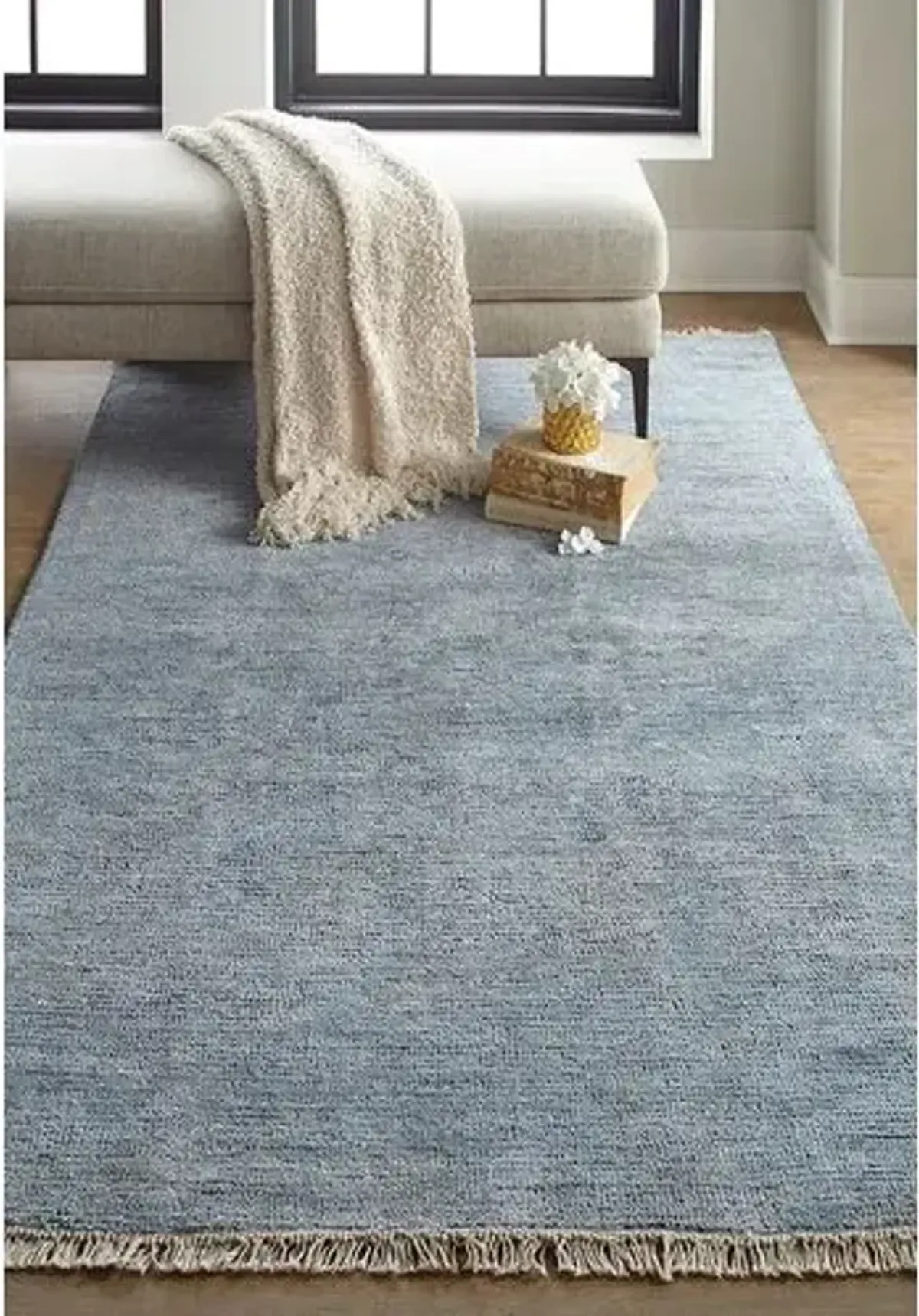 Richa Jute-Blend Rug - Blue - Blue