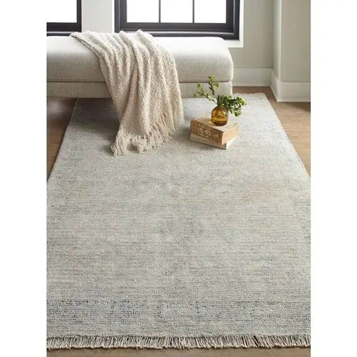 Meera Jute-Blend Rug - Slate - Blue - Blue