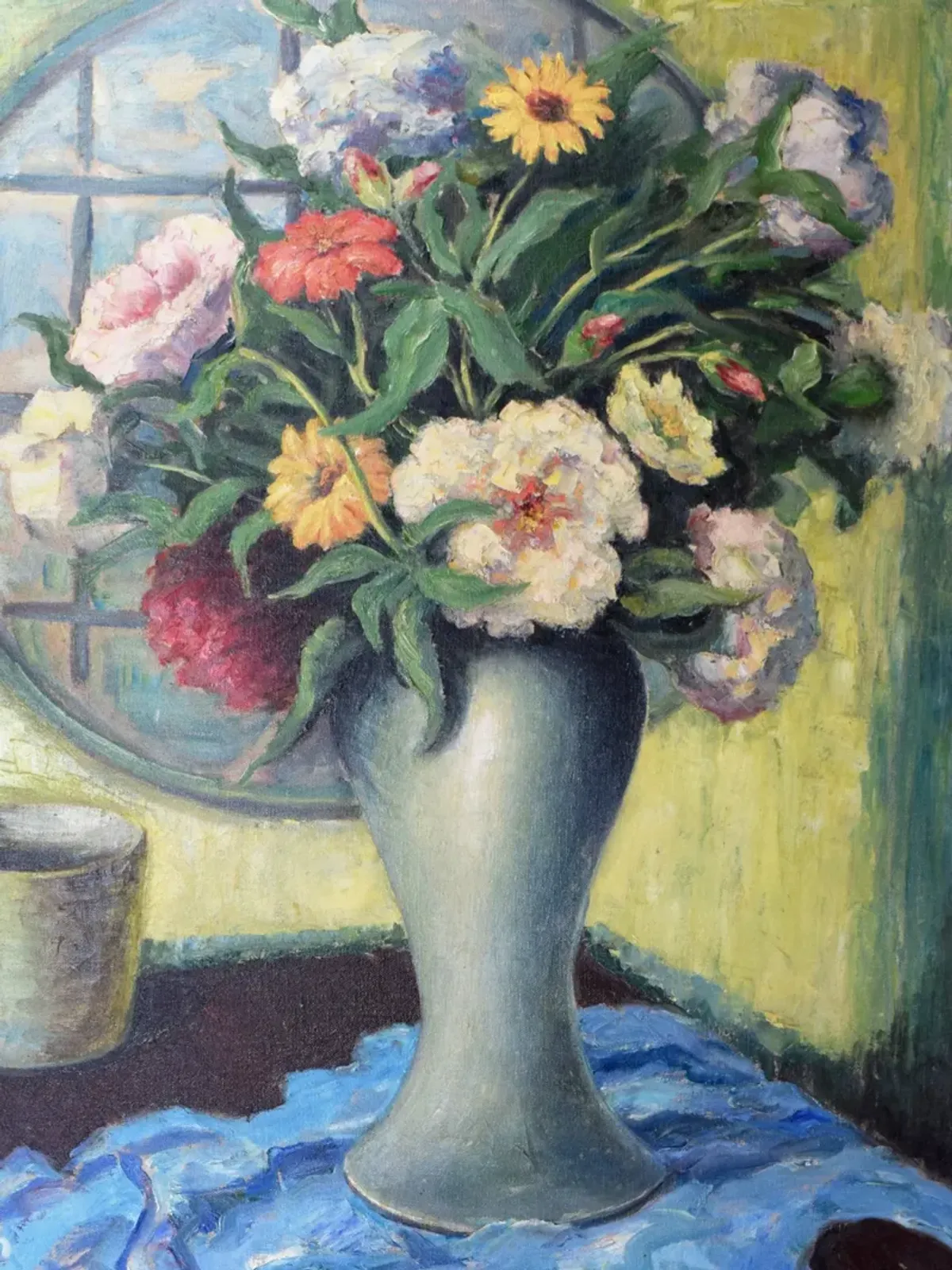 Limited Edition - Vintage Floral Still LIfe Oil Painting - Antiquarian Art Company - Blue