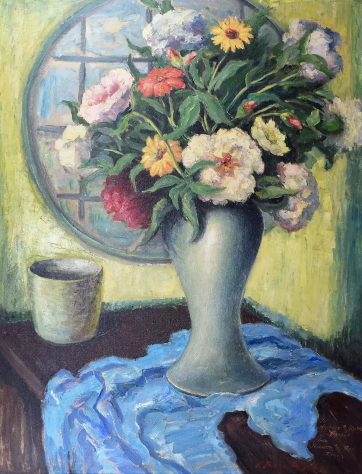 Limited Edition - Vintage Floral Still LIfe Oil Painting - Antiquarian Art Company - Blue