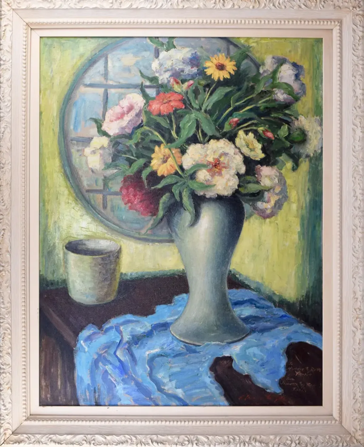 Limited Edition - Vintage Floral Still LIfe Oil Painting - Antiquarian Art Company - Blue