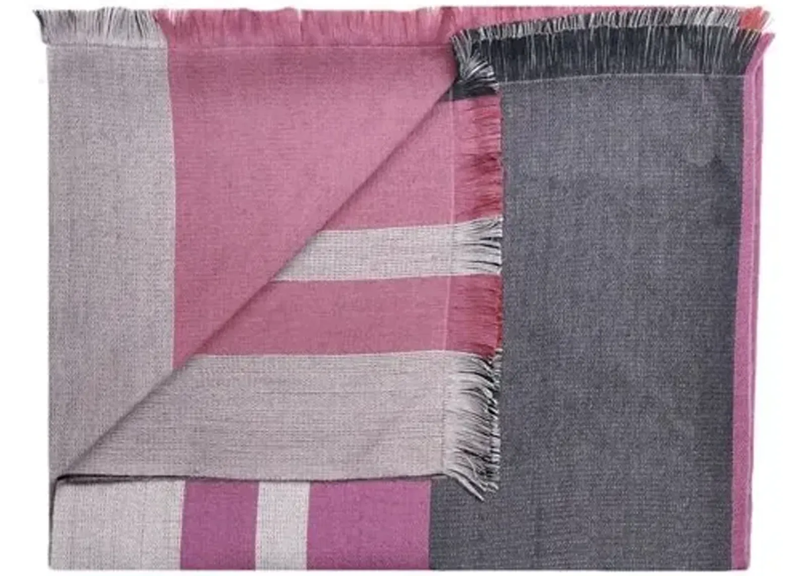 Alpaca-Blend Reversible Throw - Sangria - Shupaca - Hypoallergenic, Alpaca Wool, Fringed