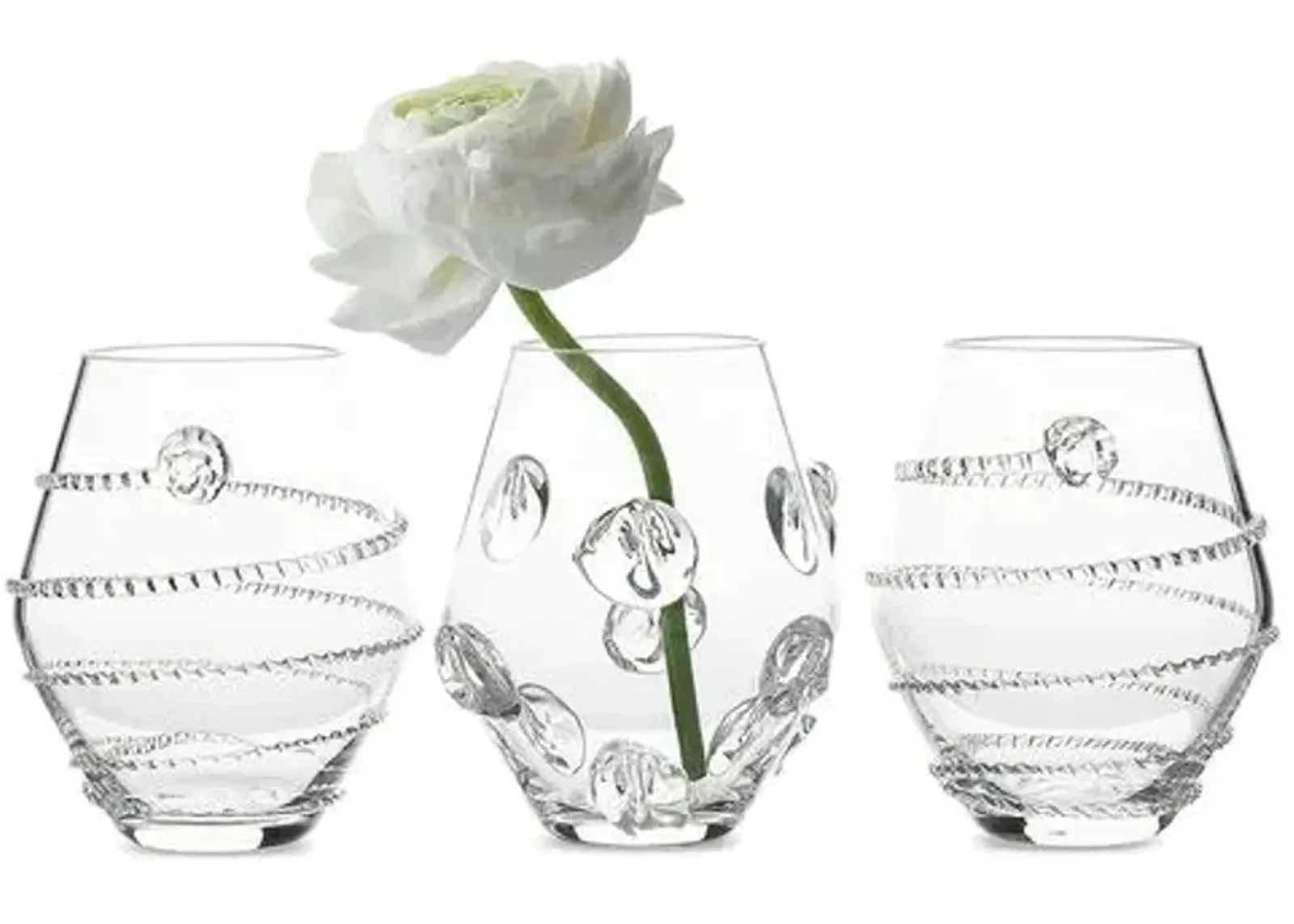 Asst. of 3 Amalia Mini Vases - Clear - Juliska