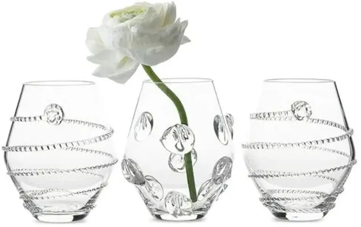 Asst. of 3 Amalia Mini Vases - Clear - Juliska