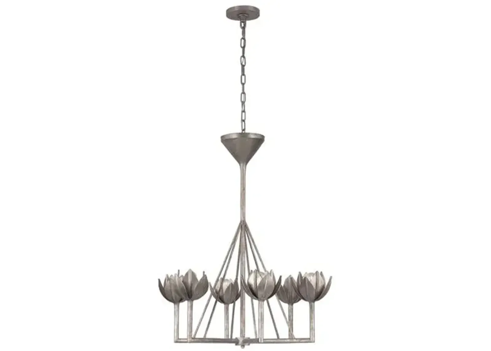 Visual Comfort - Alberto Small Single-Tier Chandelier - Burnished Silver Leaf