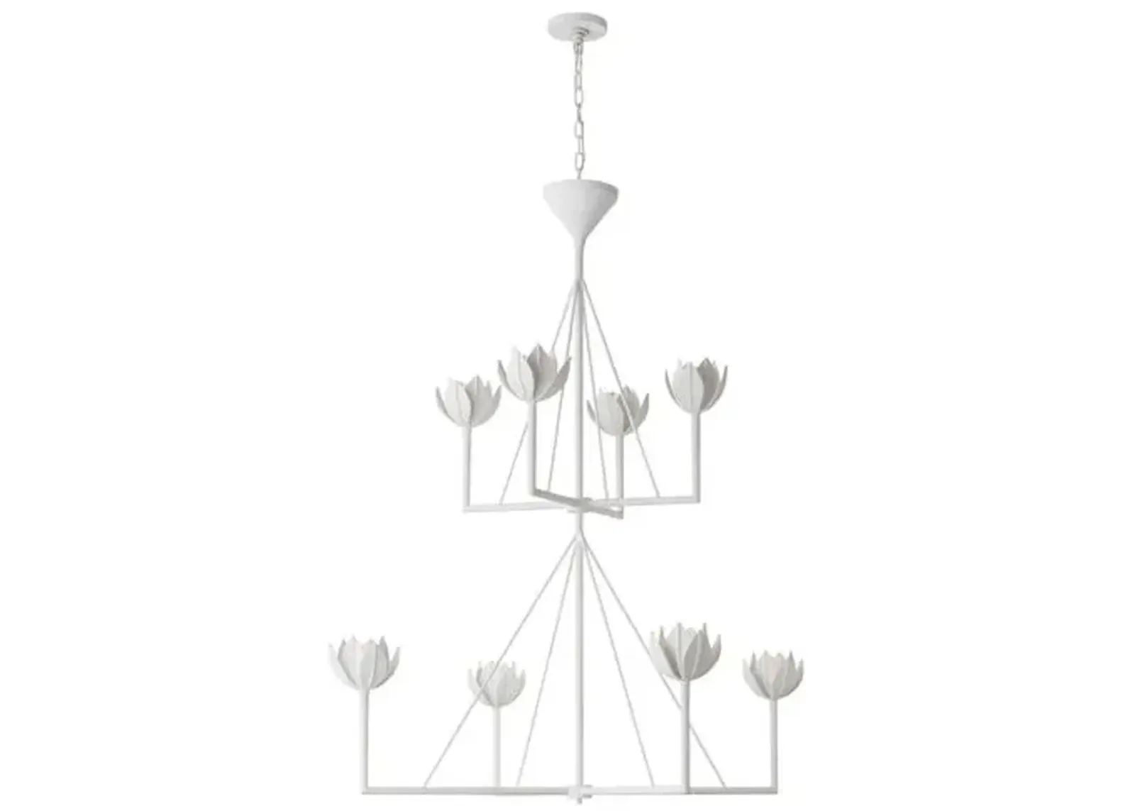 Visual Comfort - Alberto Large Two-Tier Chandelier - Plaster White