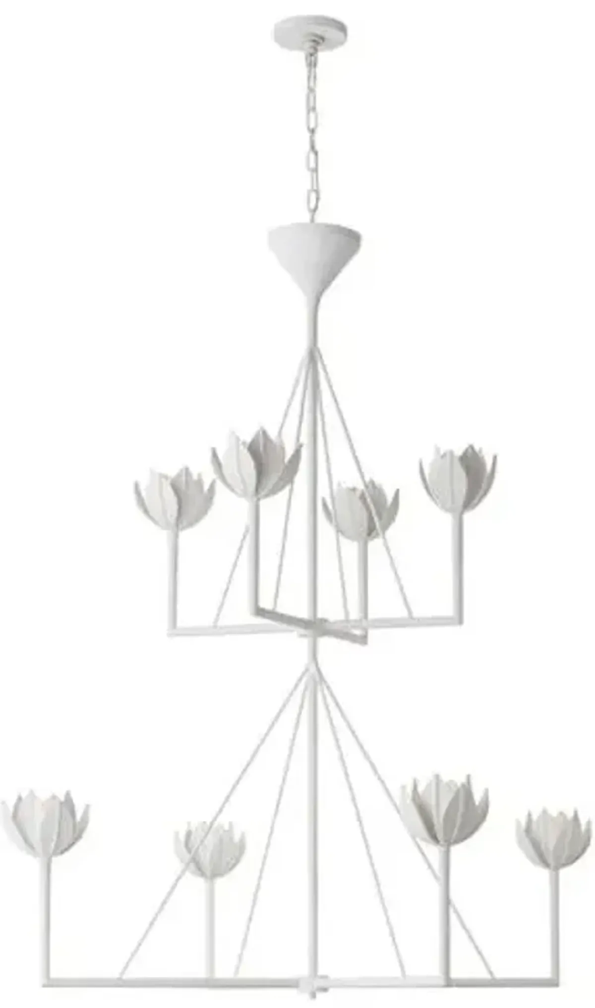 Visual Comfort - Alberto Large Two-Tier Chandelier - Plaster White