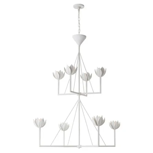 Visual Comfort - Alberto Large Two-Tier Chandelier - Plaster White