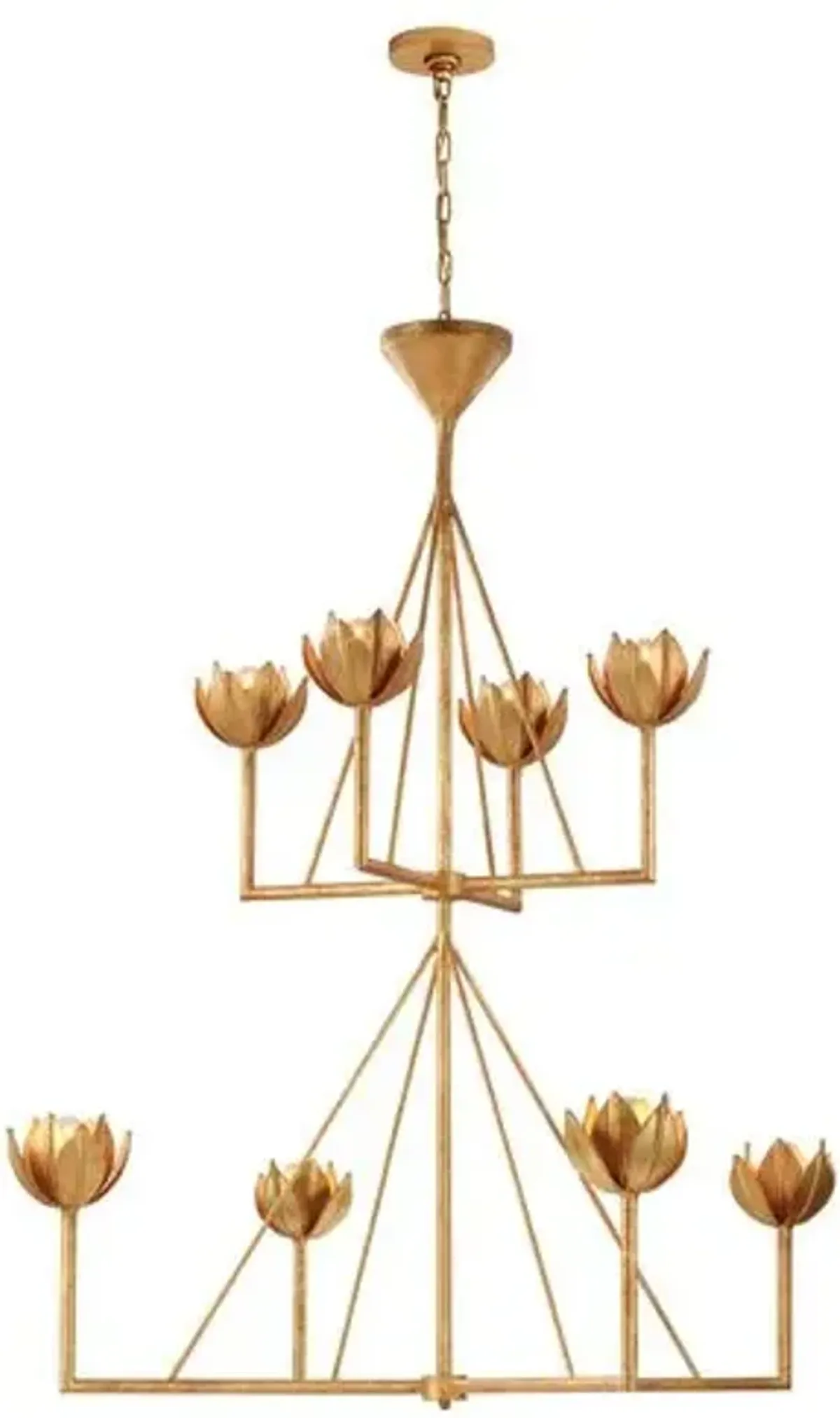 Visual Comfort - Alberto Large Two-Tier Chandelier - Antiqued Gold Leaf