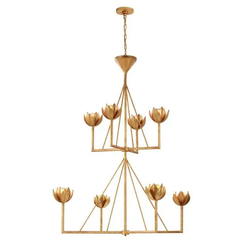 Visual Comfort - Alberto Large Two-Tier Chandelier - Antiqued Gold Leaf