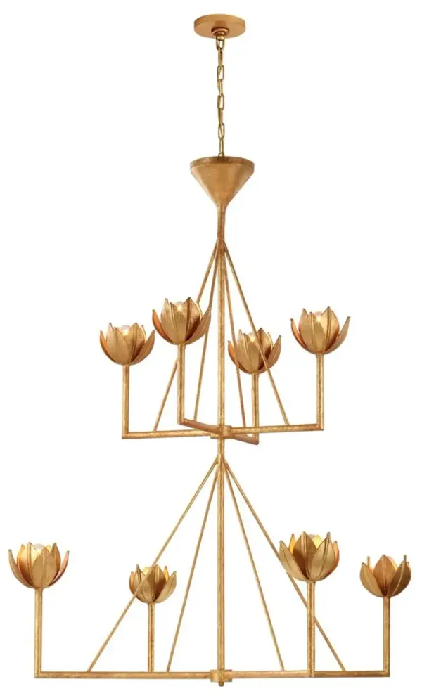 Visual Comfort - Alberto Large Two-Tier Chandelier - Antiqued Gold Leaf