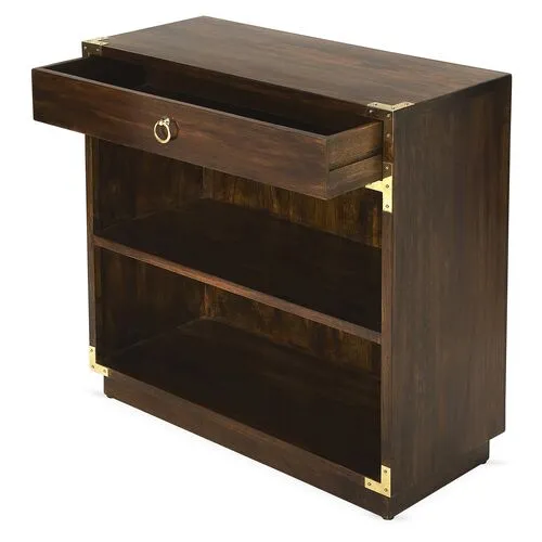 Lena Bookcase - Dark Brown/Gold