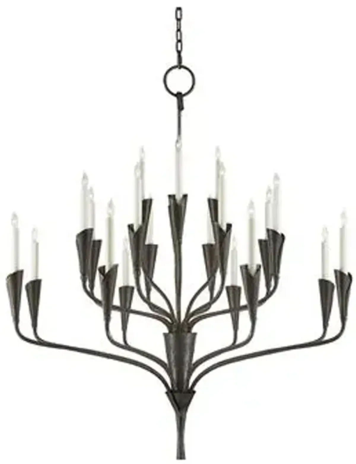 Visual Comfort - Aiden Chandelier - Aged Iron - Black