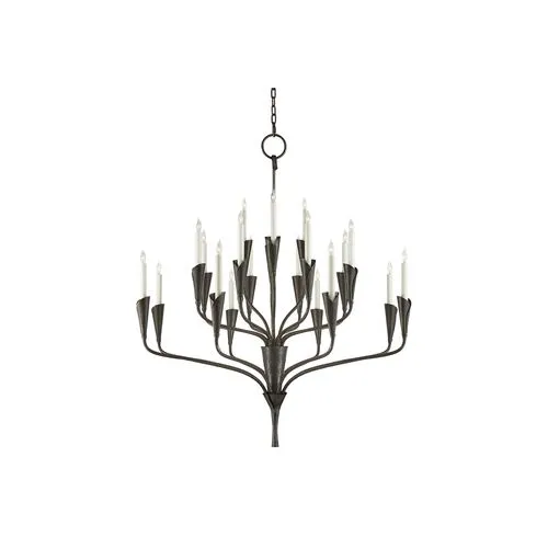 Visual Comfort - Aiden Chandelier - Aged Iron - Black