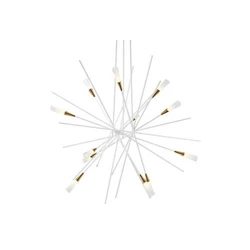 Visual Comfort - Stellar Chandelier - Matte White/Antique Brass