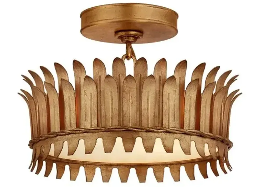 Visual Comfort - Leslie Semi-Flush Mount - Gilded Iron - Gold