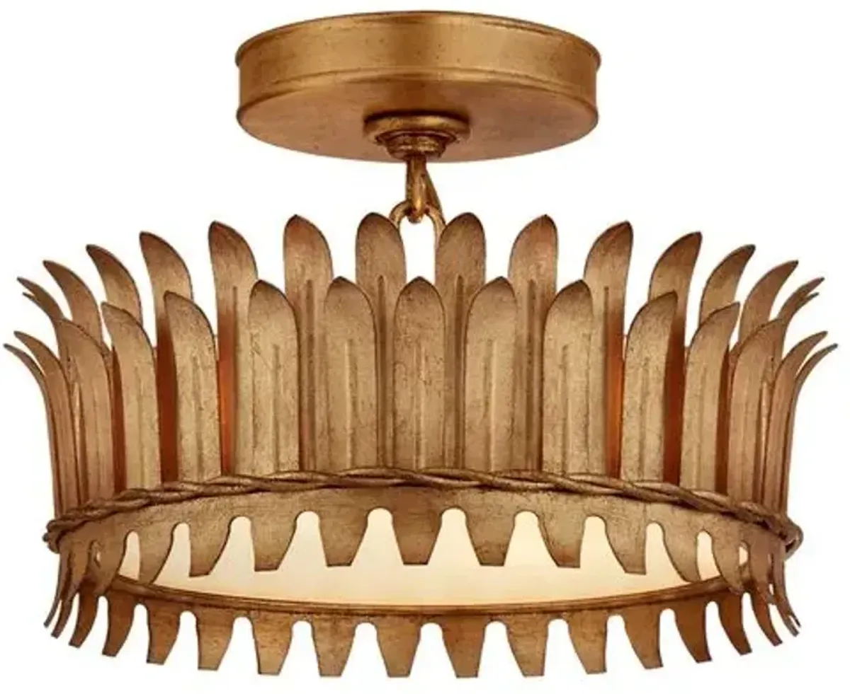 Visual Comfort - Leslie Semi-Flush Mount - Gilded Iron - Gold