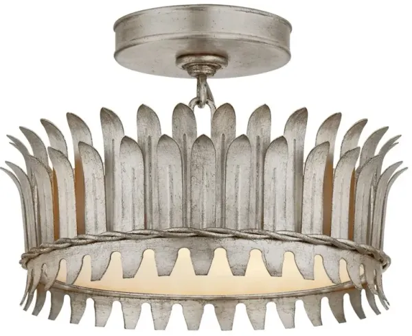 Visual Comfort - Leslie Semi-Flush Mount - Burnished Silver Leaf