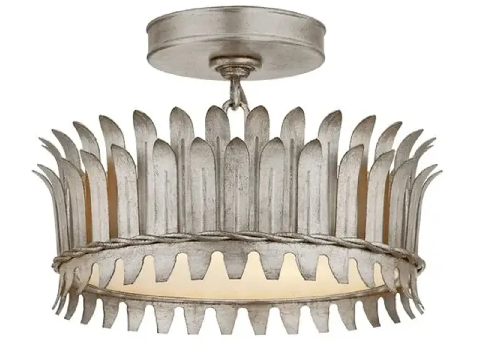 Visual Comfort - Leslie Semi-Flush Mount - Burnished Silver Leaf