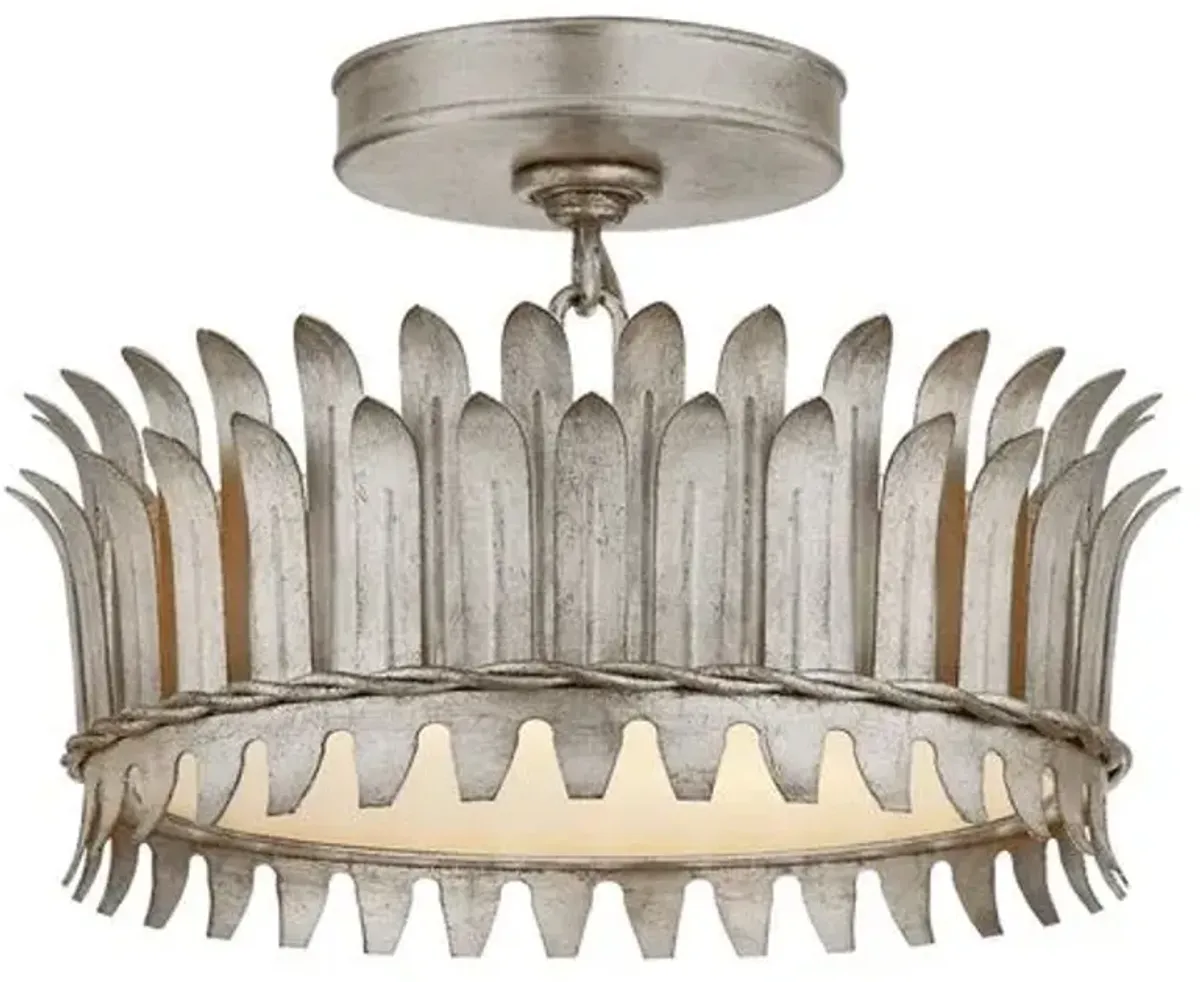 Visual Comfort - Leslie Semi-Flush Mount - Burnished Silver Leaf