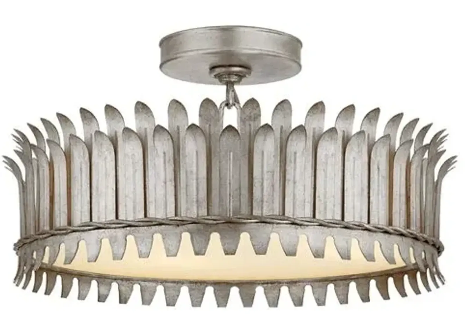 Visual Comfort - Leslie Semi-Flush Mount - Burnished Silver Leaf