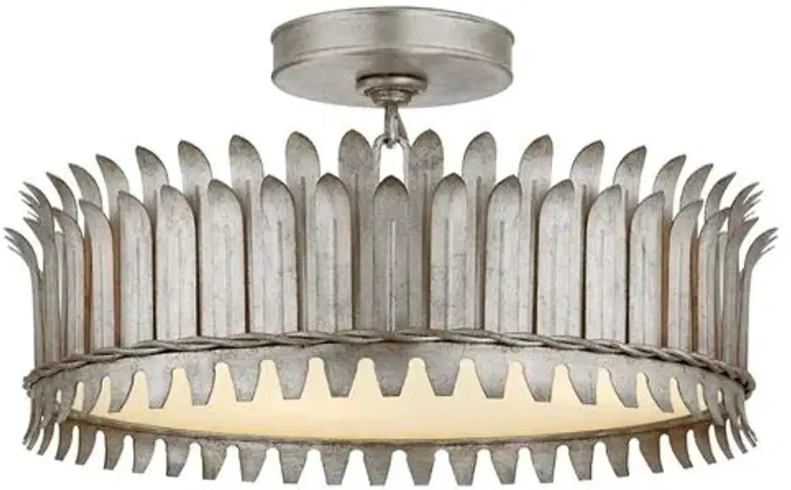 Visual Comfort - Leslie Semi-Flush Mount - Burnished Silver Leaf