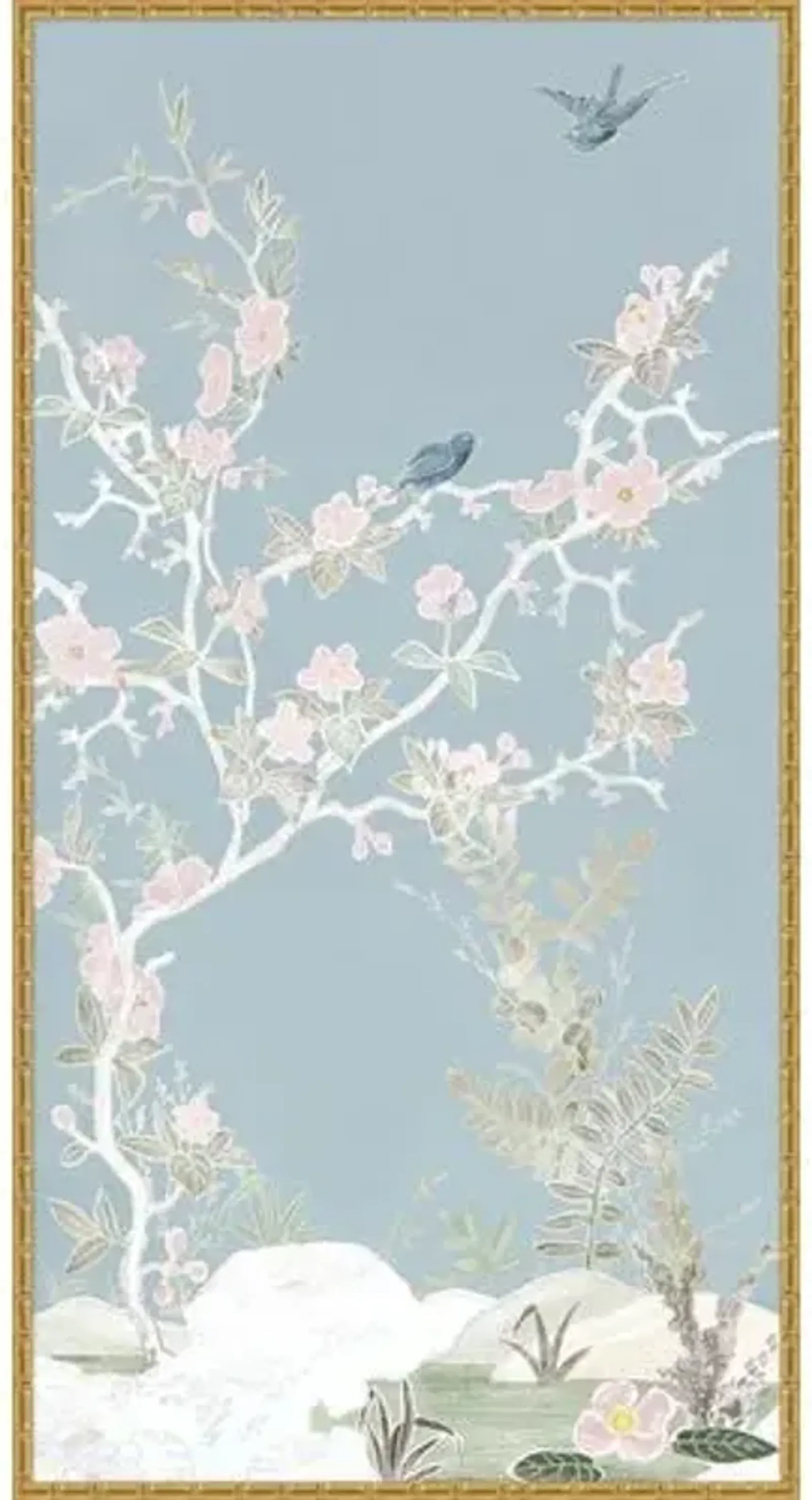 Painting - Lillian August - Breeze Chinoiserie II - Blue