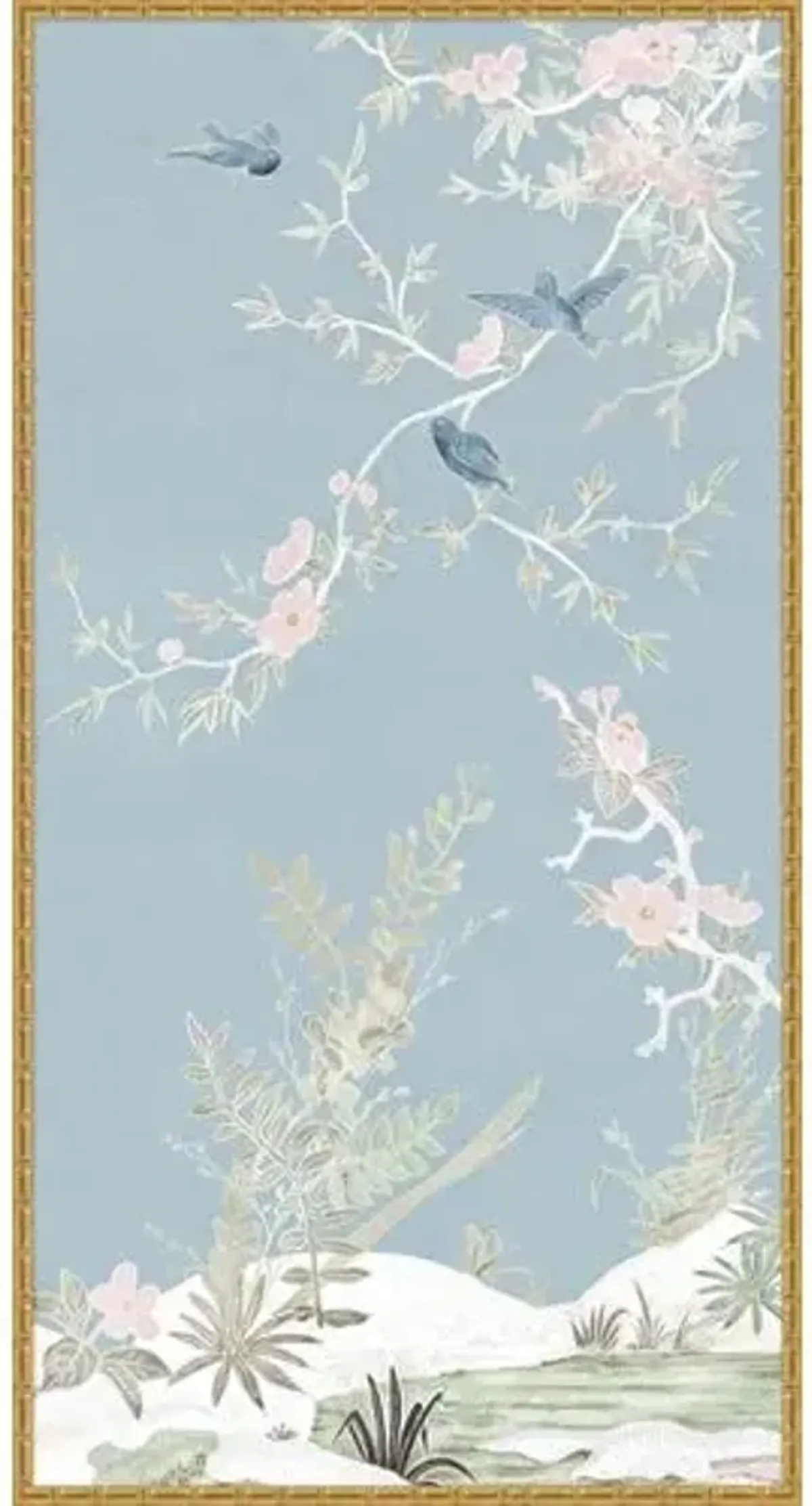 Painting - Lillian August - Breeze Chinoiserie III - Blue