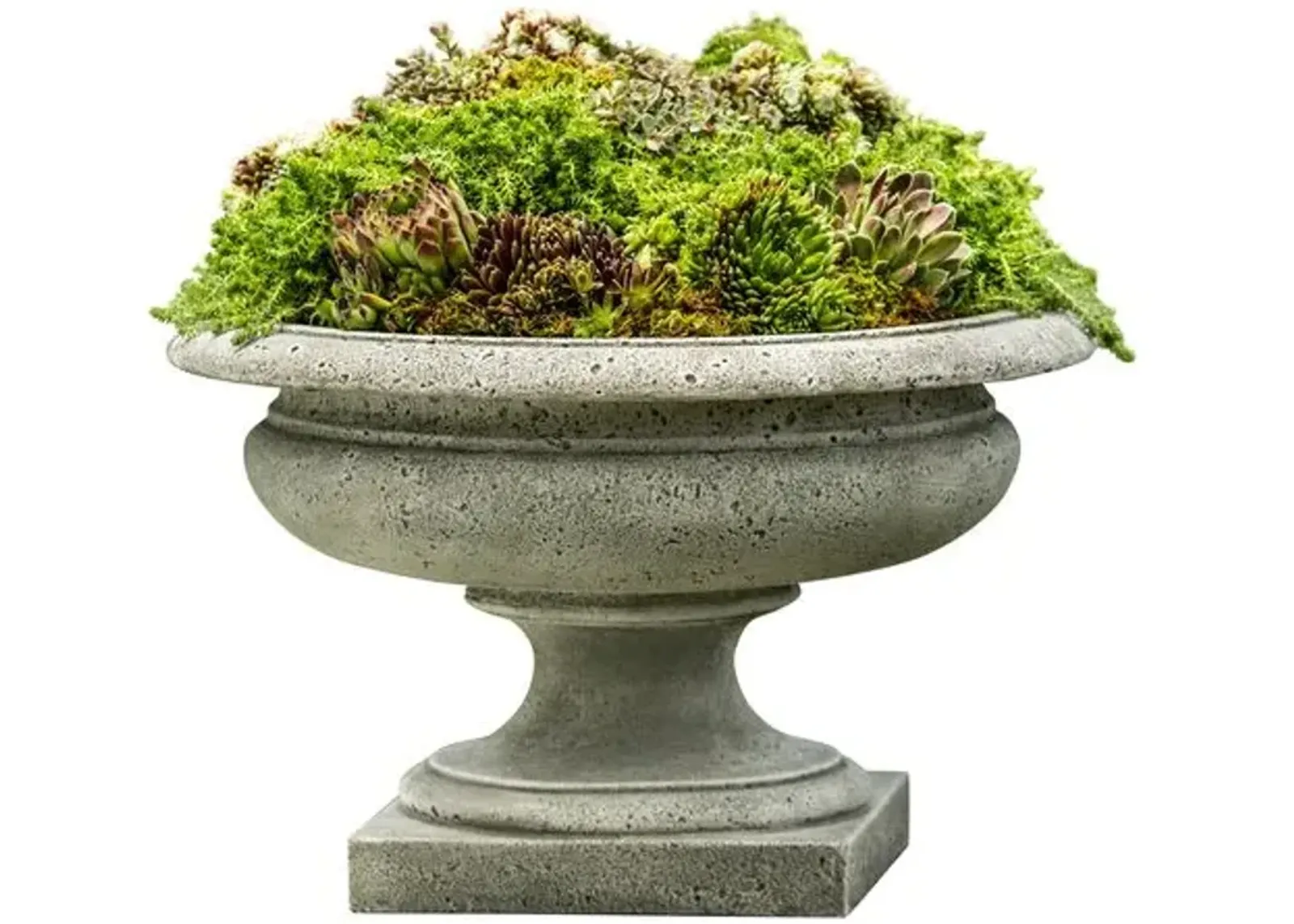 Rustic Palazzo Outdoor Urn - Alpine Stone - Campania International - Gray