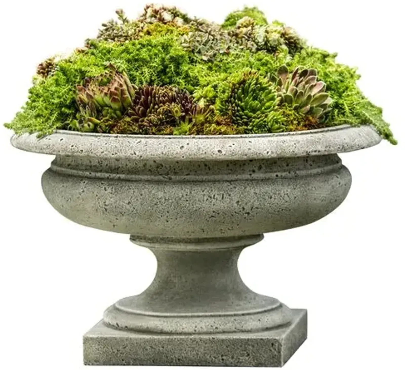 Rustic Palazzo Outdoor Urn - Alpine Stone - Campania International - Gray