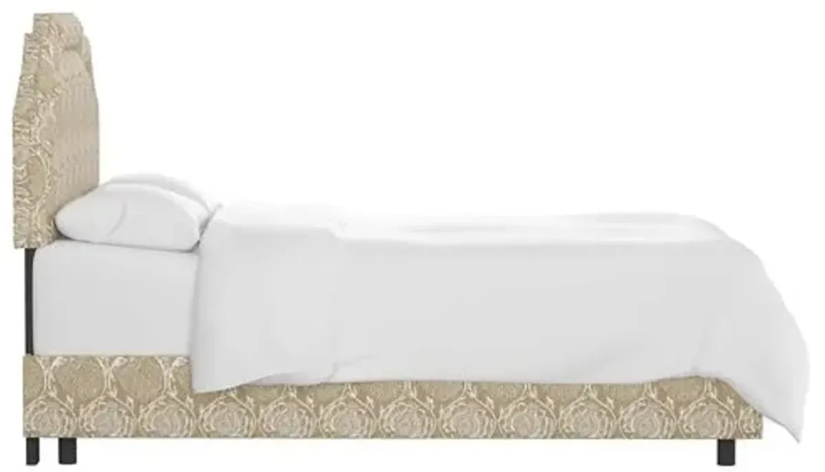 Lola Bed - Ranjit Floral - Handcrafted - Beige