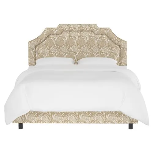 Lola Bed - Ranjit Floral - Handcrafted - Beige