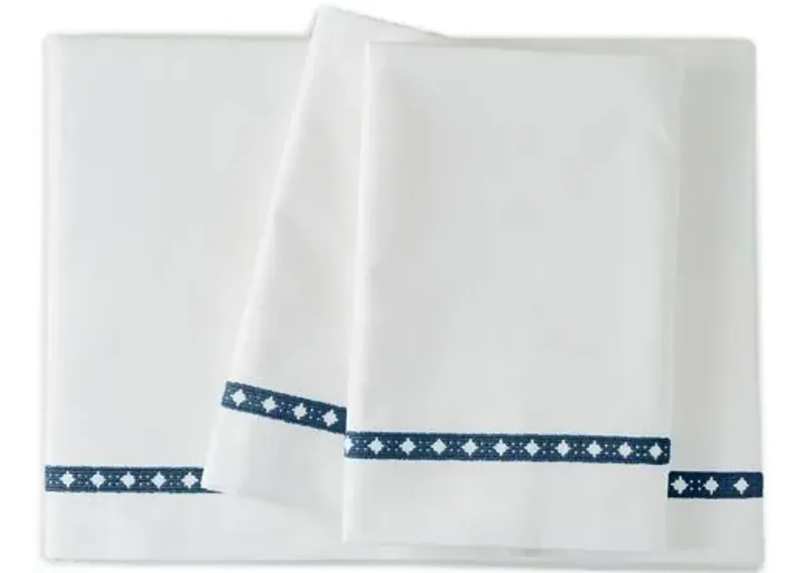 Dace Sheet Set - Blue, 300 Thread Count, Egyptian Cotton Sateen, Soft and Luxurious