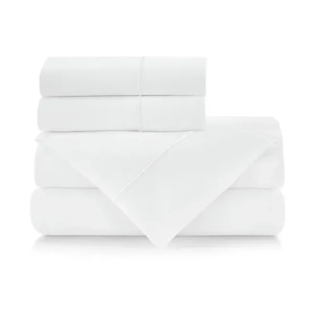 Classic Line Sheet Set - White, 300 Thread Count, Egyptian Cotton Sateen, Soft and Luxurious