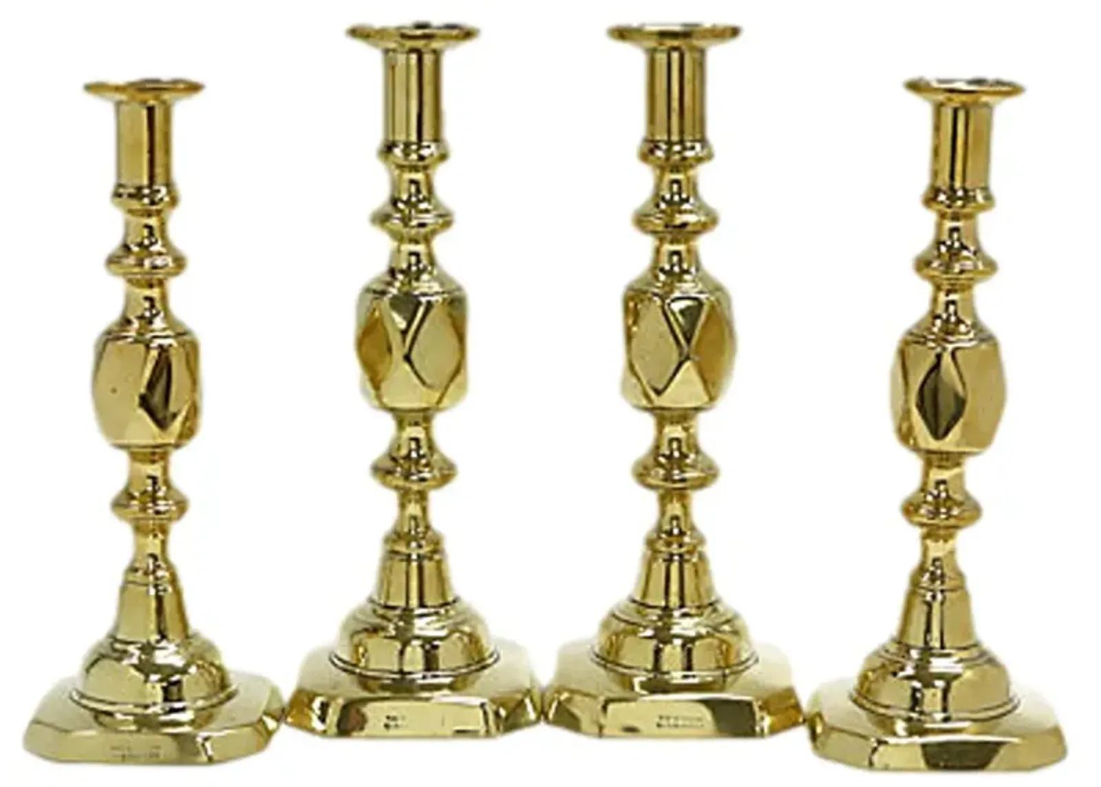 Pr King & Queen of Diamonds Candlesticks - Rose Victoria - Gold