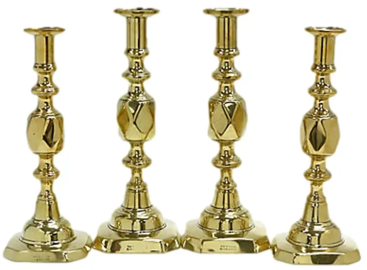 Pr King & Queen of Diamonds Candlesticks - Rose Victoria - Gold