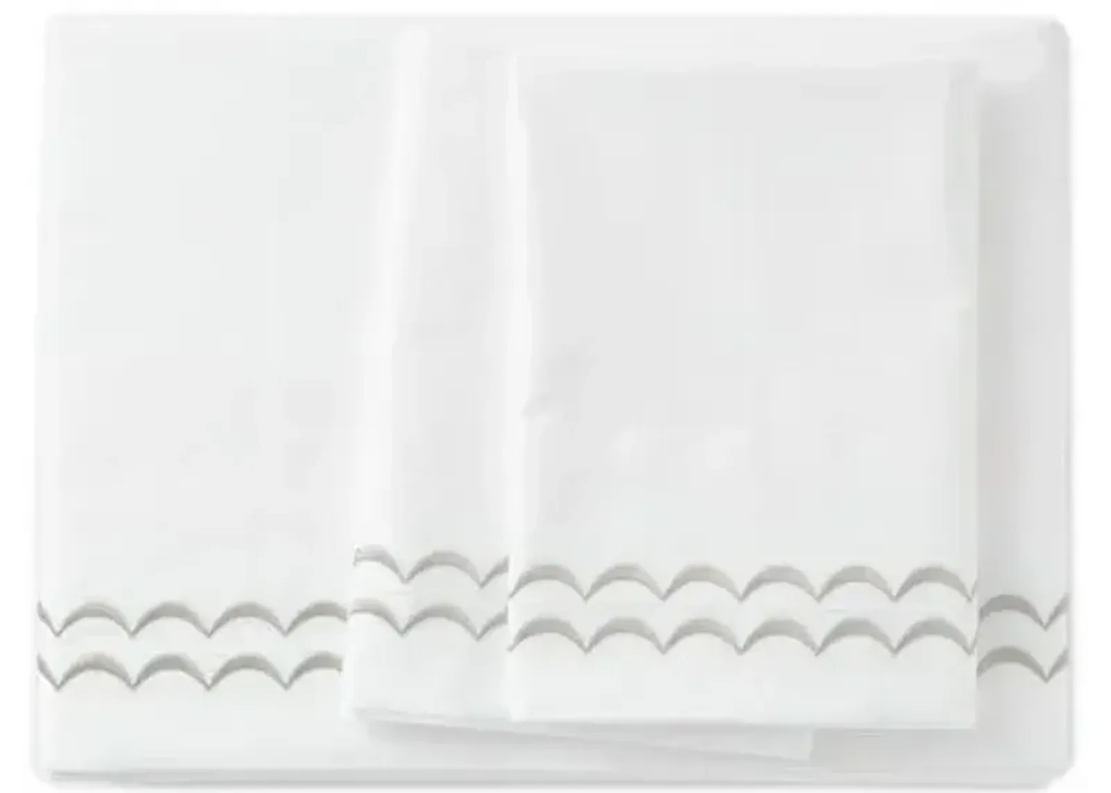 Rosemary Sheet Set - Silver, 300 Thread Count, Egyptian Cotton Sateen, Soft and Luxurious